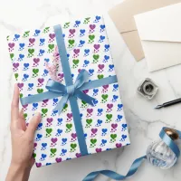 Colorful Acrylic Hearts Gift Wrapping Paper