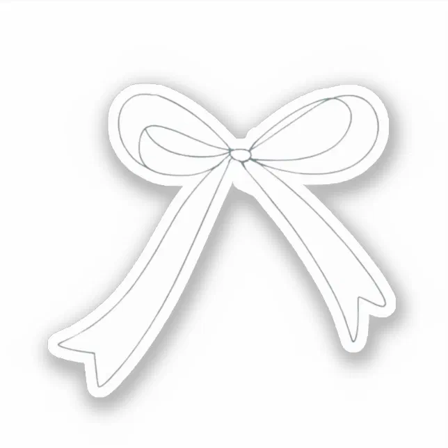 Whimsical Hand Drawn Style Sketch Minimalist Bow Sticker