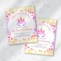 PAPER Unicorn Face Floral Birthday Invitation