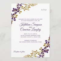 Exquisite Vines Invitation- Plum & Gold Invitation