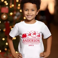 Boys Personalized Family Christmas  Holiday T-Shirt