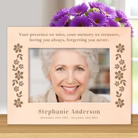 Memorial Floral Personalized Wooden Picture Laser Engraved Frames