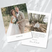 Minimalist 2 Photo Wedding Thank You Card