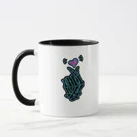 Beautiful Skeleton Hands With A Heart Signal For H Mug