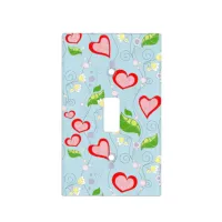 Fun Colorful Hearts and Flowers Light Switch Cover