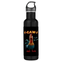 Funny Crow F-Caw-F Humor Gothic Stainless Steel Water Bottle
