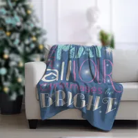 Bright Christmas Typography ID264 Fleece Blanket