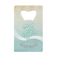 Beach House Nautical Turtle Aqua Blue ID623 Credit Card Bottle Opener