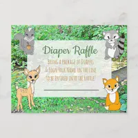 Diaper Raffle Baby Shower Game Forest Animals Postcard