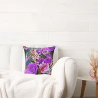 Tropical Flowers Floral Throw Pillow