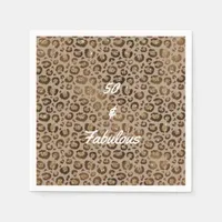 50 and Fabulous Gold Cheetah Glitter Napkins