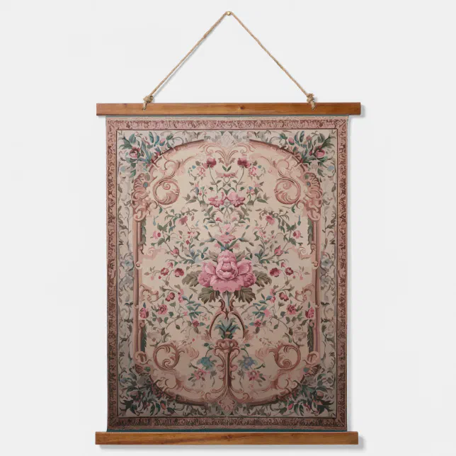 Elegant Persian Floral Rug Graphic Design Hanging Tapestry