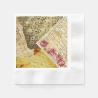 Vintage Sheet Music Musical Notes Piano Rose Napkins