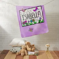 Isabella - The Name Isabella Whimsical Drawing Baby Blanket