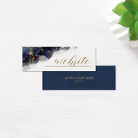 Marble Glitter Wedding Website Navy Bl Gold ID644