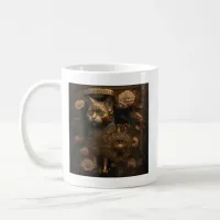 Gothic Steampunk Gold Cat Coffee Mug