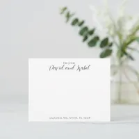 Couple Two Names Elegant Address Script Flat Note Card