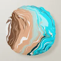 Abstract Beach Fluid Art   Outdoor Pillow