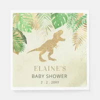 Gold Dinosaur Baby Shower Thank You  Napkins