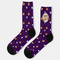 Halloween pattern and message socks