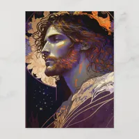 Jesus by Mucha AI Generated Art Postcard