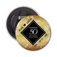 Elegant 50th Golden Wedding Anniversary Bottle Opener