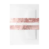 Marble Glitter Wedding Rose Gold V2 ID644 Invitation Belly Band