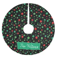 Whimsical Personalized  Polka Dot Christmas Skirt Brushed Polyester Tree Skirt