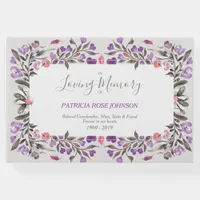 Watercolor Floral Memorial Funeral Remembrance Guest Book