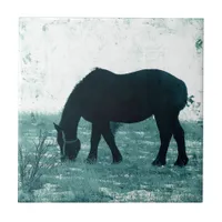 Winter Percheron Ceramic Tile
