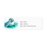 Seal Under the Sea Coastal Beach Label