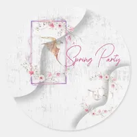 Delightful tea party  classic round sticker