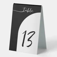 Modern Black White Arch Table Number Sign