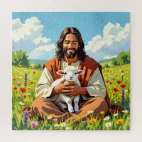 Jesus holding a Lamb | Religious Christian Jigsaw Puzzle