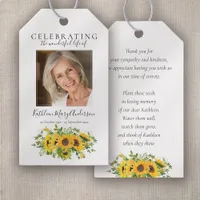 Sunflowers Seed Packet Memorial Funeral Favor Tag