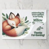 Cute Fox Asleep in Leaves Baby Shower Paper Pad