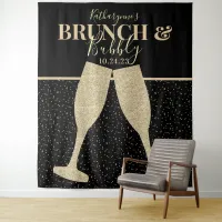 Brunch Bubbly Gold Glitter Champagne Backdrop