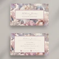 Elegant Blush Pink Watercolor Floral Professional Business Card
