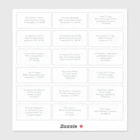 18 Individual Name Address Wedding Guest Simple Sticker