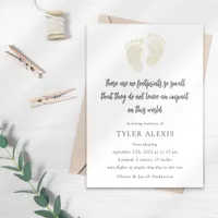 Gold Footprints Baby Memorial Announcement Card