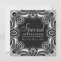 Black White Tribal Goddess Art Party Invitation