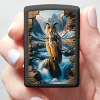 Arctic Sentinel: Fish Owl's Gaze Zippo Lighter