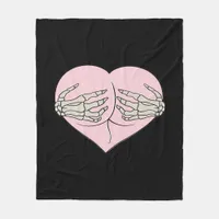 Heart Butt Hug Skeleton Hands Classic Fleece Blanket