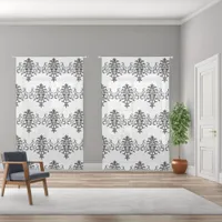 Elegant Vintage Black and White Damask Sheer Curtains