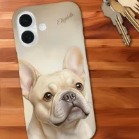 French Bulldog Personalized Cream Frenchie iPhone 16 Case