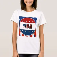 USA - American Flag and Stars in Circle #2 T-Shirt