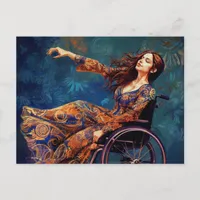 Dancing Wheelchair Woman Postcard