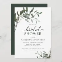 Chic Eucalyptus Greenery Elegant Bridal Shower Invitation