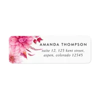 Burgundy and Blush Watercolor Floral Label