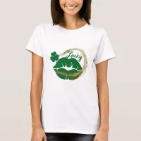 Lucky Irish Kiss Green Gold St Patricks Day  Tri-Blend Shirt